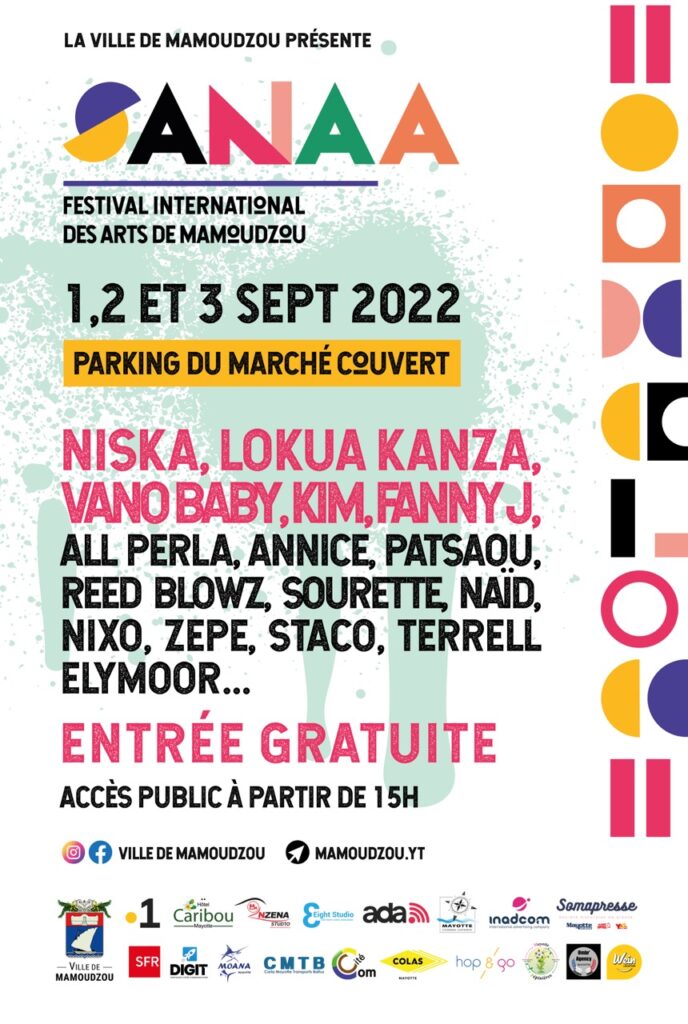 Affiche du festival international des arts de Mamoudzou SANAA