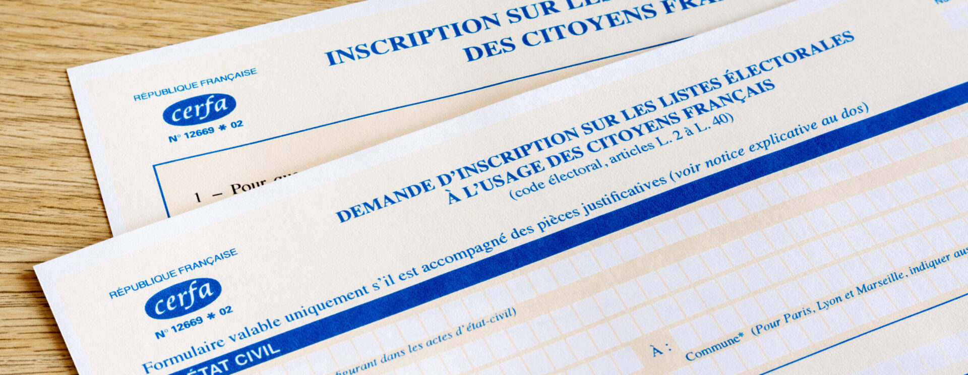 Image de formulaire d'inscription aux listes électorales