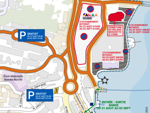 Plan de circulation à l'occasion du festival SANAA 2023 - Agrandir l'image, fenêtre modale