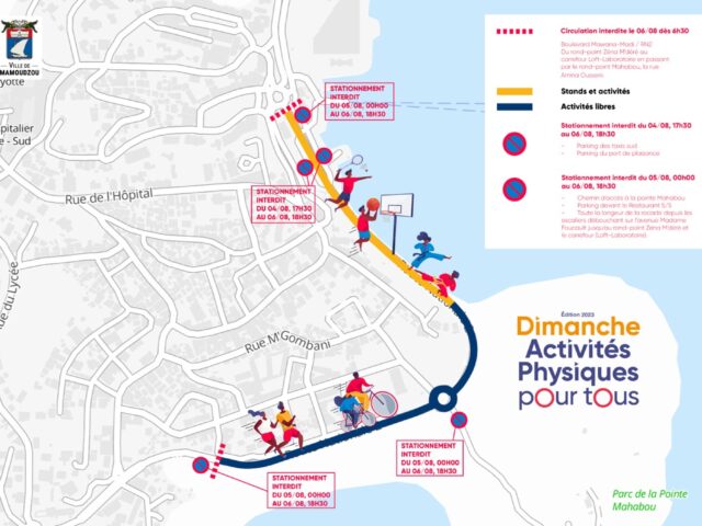 Plan des restrictions de circulation sur le boulevard Mawana-Madi à l'occasion de Dimanche activités pour tous du 6 aout 2023 - Agrandir l'image, fenêtre modale