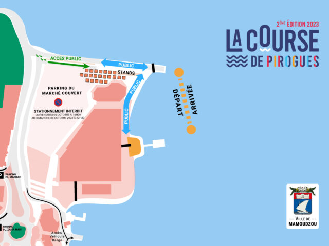 Plan de la course de pirogues : accès, circulation, stationnement. - Agrandir l'image, fenêtre modale