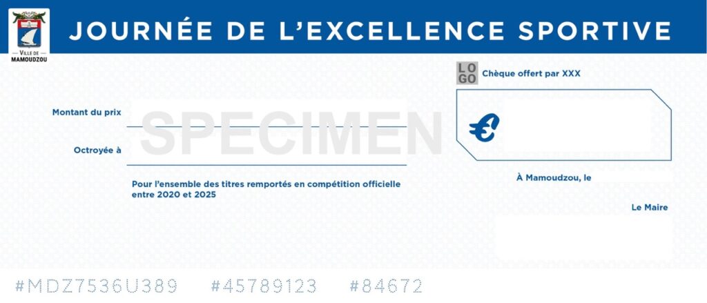 chèque factice pour la journée de l'excellence sportive - Agrandir l'image, fenêtre modale