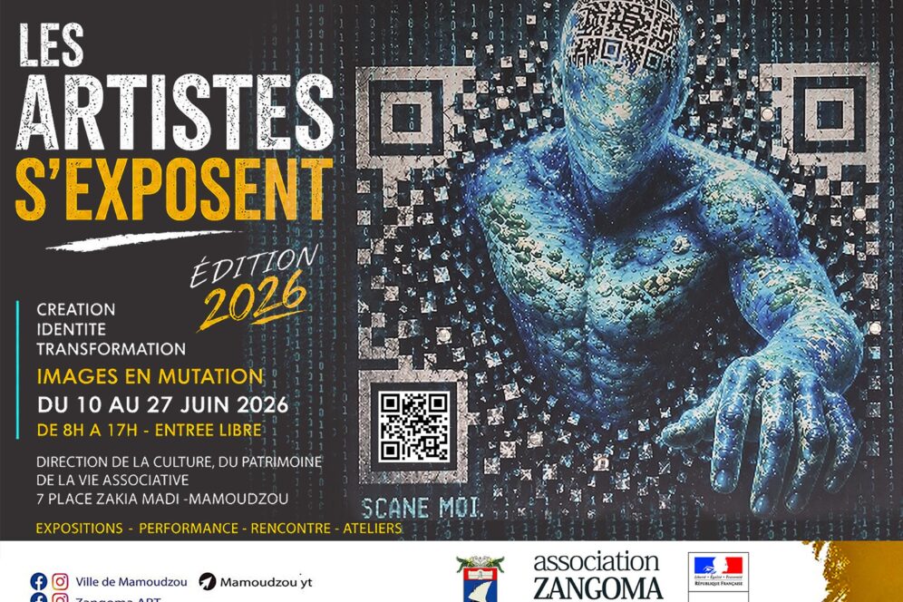 LES ARTISTES S'EXPOSENT - ÉDITION 2026 sur la thématique IMAGES EN MUTATION. DU 10 AU 27 JUIN 2026 DE 8H A 17H - ENTREE LIBRE : DIRECTION DE LA CULTURE, DU PATRIMOINE DE LA VIE ASSOCIATIVE 7 PLACE ZAKIA MADI à MAMOUDZOU