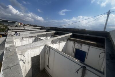 Chantier du bâtiment du CCAS, vue depuis la charpente 2 - Agrandir l'image 3 sur 3, fenêtre modale
