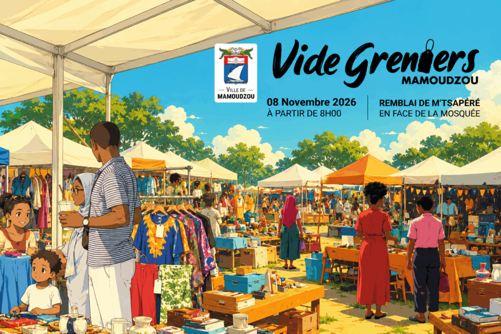 Vide-greniers, le 08 NOVEMBRE 2026 À PARTIR DE 8H00, sur le REMBLAI DE M’TSAPÉRÉ en face de la mosquée